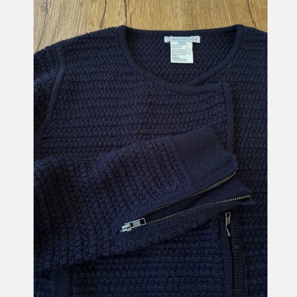 ★Paul & Joe Sister Navy Zip Front Chunky Knit Cardigan Sweater Size 3★ - Picture 5 of 5